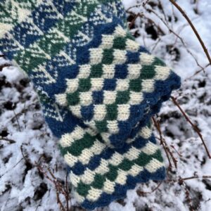 Knitting the Traditional Estonian style mitten cuffs, fr em